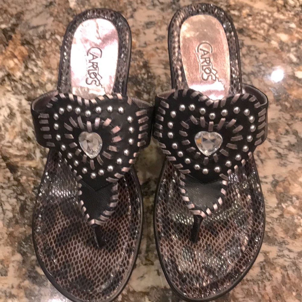Black wedge sandals